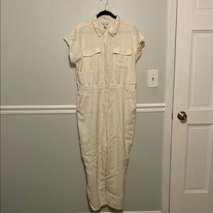 Nine West Ivory Collared Jumpsuit